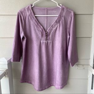 SOFT SURROUNDINGS V Neck Lavender Top